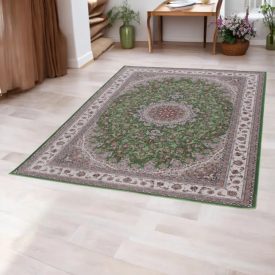  Covor persan Isfahan verde 150x225 covor acrilic de calitate superioară