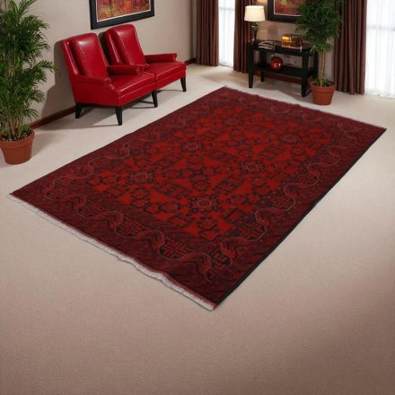 Covor oriental din lână burgundy Khalmohamadi 128x189 covor manual pentru living sau dormitor