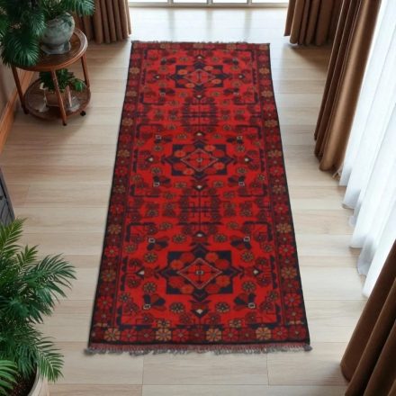 Covor afgan din lână Bokhara 51x146 Covor traversa lucrat manual