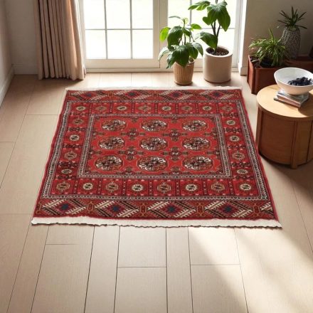Covor persan Turkmen 100x106 covor iranian lucrat manual
