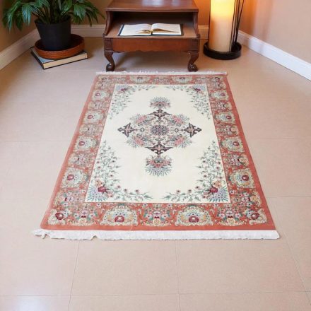 Covor Mătase persan Ghom 129x199 covor oriental lucrat manual pentru dormitor