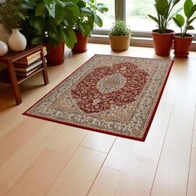   Covor persan burgundy Medalion 60x90 covor mecanic premium pentru living sau dormitor