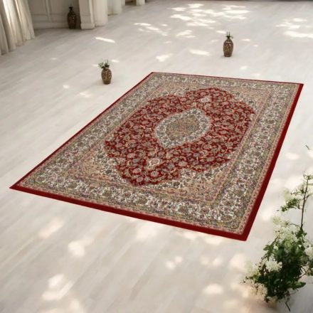 Covor persan burgundy Medalion 60x90 covor mecanic premium pentru living sau dormitor