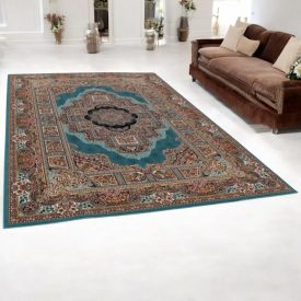   Covor persan Kerman albastru 200x300 covor de living de calitate din acrilic