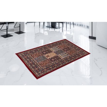 Covor persan burgundy Kheshti 80x120 covor mecanic premium pentru living sau dormitor