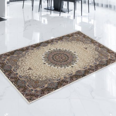 Covor Persan bej Kerman 80x120 covor mecanic elegant pentru living sau dormitor