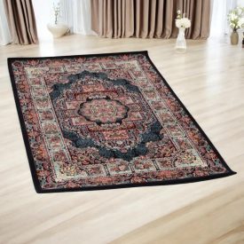 Covor acrilic cu model Tabriz - albastru închis 80x120