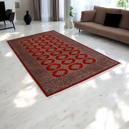 Covor oriental rosu Bokhara 259x156 covor lucrat manual pakistanez