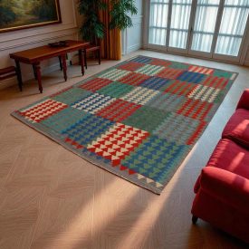   Covor kilim etnic Chobi 301x207 kilim din lână afgană țesută manual