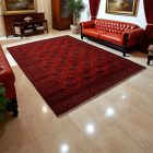 Covor afgan din lână burgundy Ersari 252x346 covor manual pentru living sau dormitor
