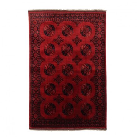 Covor afgan din lână burgundy Ersari 195x294 covor manual pentru living sau dormitor