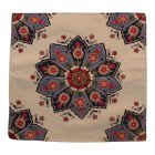 Pernă decorativă crem 45x45 cm – Rozetă albastră