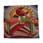 Pernă decorativă bordo 45x45 cm – Cuplu de pisici în mozaic