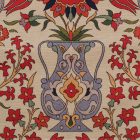 Pernă decorativă crem 45x45 cm – Vază orientală