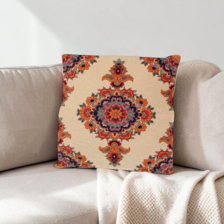 Pernă decorativă crem 45x45 cm – Mandala floarea-soarelui