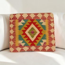 Husă de pernă kilim afgan 45x40 pernă țesută manual