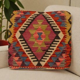   Pernă decorativă Kilim 50x50 față de pernă țesută manual Kilim