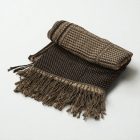 Șal elegant de damă și bărbați 215x105 gri-negru eșarfă din bumbac