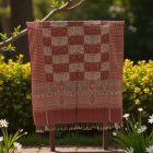 Eșarfă gri-burgund 215x105 eșarfă elegantă din bumbac pentru damă