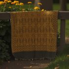 Eșarfă negru-auriu 215x105 șal mare pentru femei din bumbac