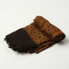 Eșarfă negru-auriu 215x105 eșarfă elegantă din bumbac pentru femei