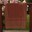 Eșarfă elegantă de damă 215x105 burgund-bej cu model autentic