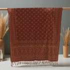 Șal elegant de damă 215x105, eșarfă din bumbac burgund