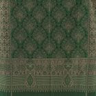 Șal cu model oriental 215x105 eșarfă din bumbac verde