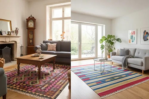 Covoare Kilim realizate din materiale naturale